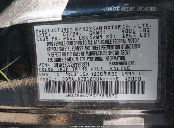 3N1AB8CV2RY383871 2024 NISSAN SENTRA Black Вид підкапотного простору