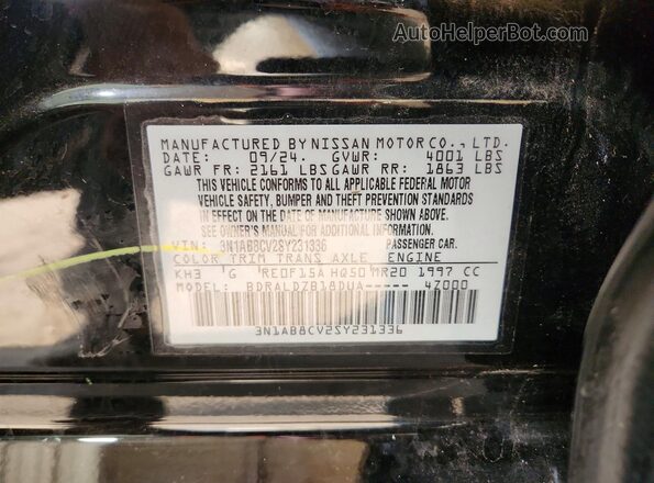 3N1AB8CV2SY231336 2025 NISSAN SENTRA Black Widok komory silnika