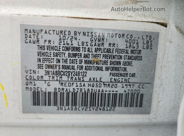 3N1AB8CV2SY248122 2025 NISSAN SENTRA White ძრავის განყოფილების ხედი
