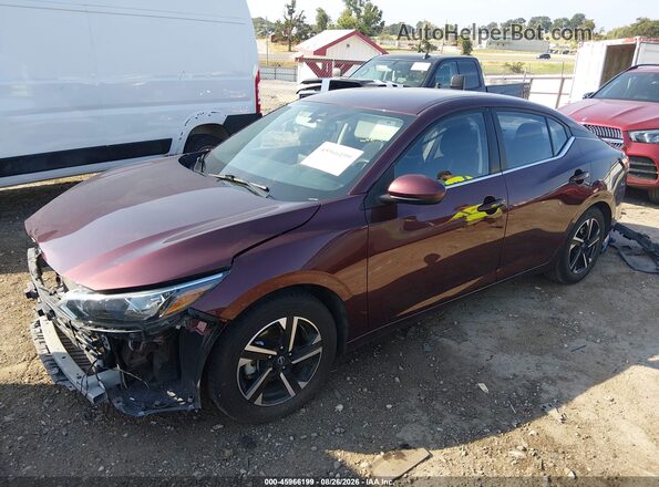3N1AB8CV2SY280696 2025 NISSAN SENTRA Maroon Vista tres cuartos delantera izquierda