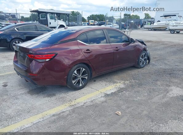 3N1AB8CV3LY215633 2020 NISSAN SENTRA Бордовый Задняя правая четверть