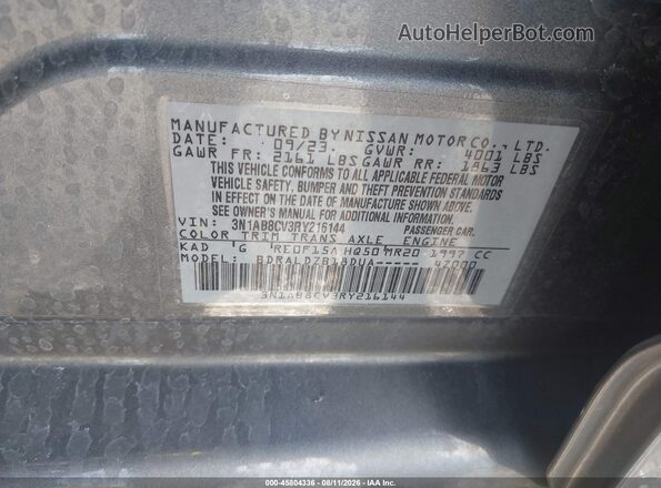 3N1AB8CV3RY216144 2024 NISSAN SENTRA Gray Widok komory silnika