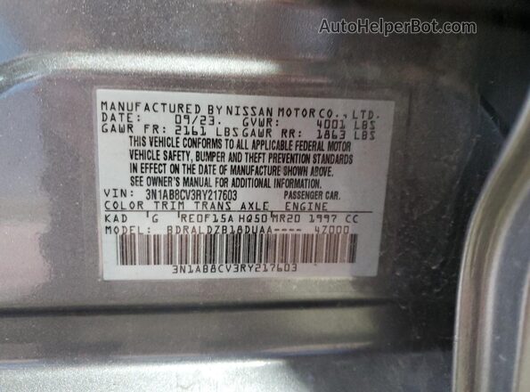 3N1AB8CV3RY217603 2024 NISSAN SENTRA Серебряный Панорамный вид салона 360°