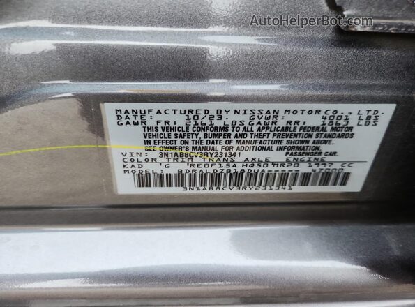 3N1AB8CV3RY231341 2024 NISSAN SENTRA Gray VIN կոդի պիտակի տեսք