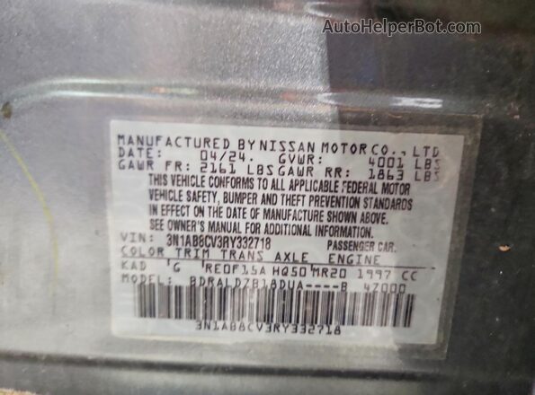 3N1AB8CV3RY332718 2024 NISSAN SENTRA Gray Вид підкапотного простору