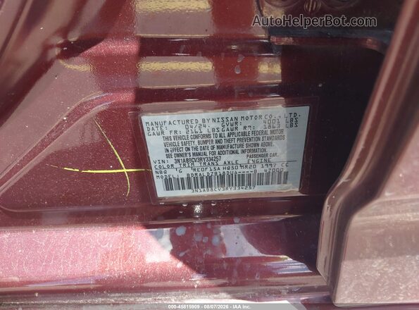 3N1AB8CV3RY334257 2024 NISSAN SENTRA Maroon Widok komory silnika