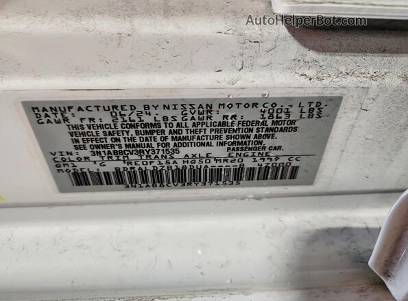 3N1AB8CV3RY371535 2024 NISSAN SENTRA White Engine compartment view