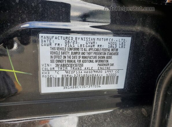 3N1AB8CV3SY397056 2025 NISSAN SENTRA Black Вид підкапотного простору