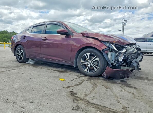 3N1AB8CV4MY211284 2021 NISSAN SENTRA Maroon Delantero derecho