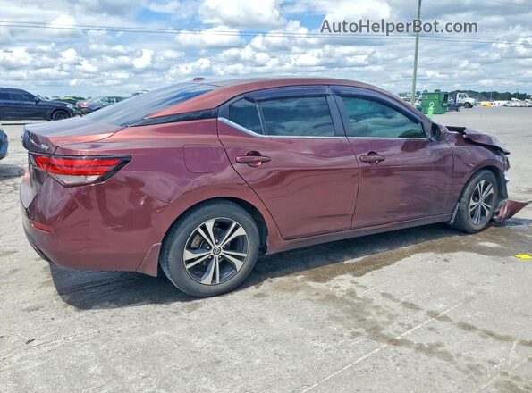 3N1AB8CV4MY211284 2021 NISSAN SENTRA Maroon Trasero derecho