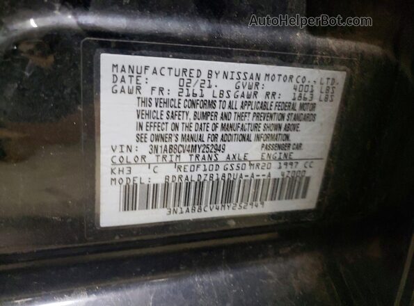 3N1AB8CV4MY252949 2021 NISSAN SENTRA Black ძრავის განყოფილების ხედი