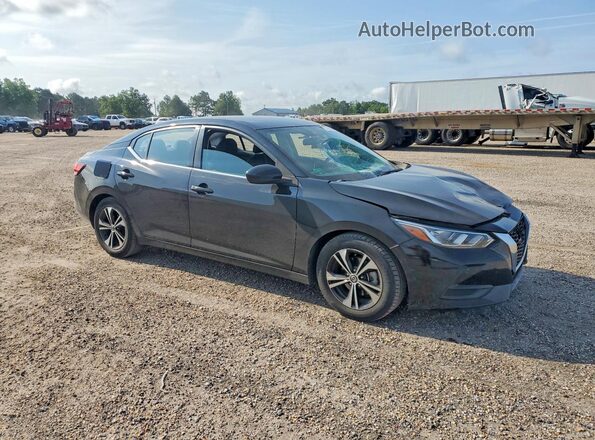3N1AB8CV4MY256158 2021 NISSAN SENTRA Черный Передняя правая четверть