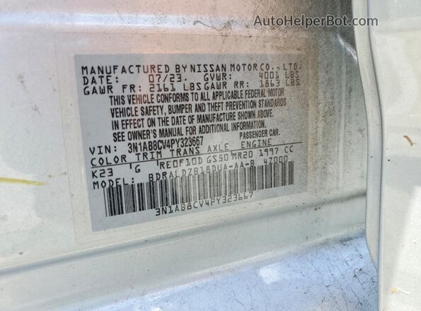 3N1AB8CV4PY323667 2023 NISSAN SENTRA Silver Engine compartment view