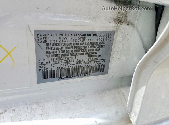 3N1AB8CV4RY223118 2024 NISSAN SENTRA White Engine compartment view