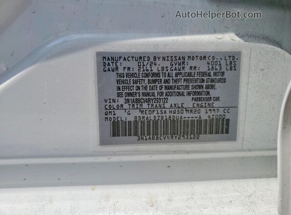 3N1AB8CV4RY293122 2024 NISSAN SENTRA White Widok komory silnika