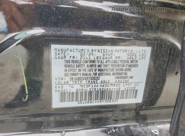 3N1AB8CV4RY308332 2024 NISSAN SENTRA Black Engine compartment view