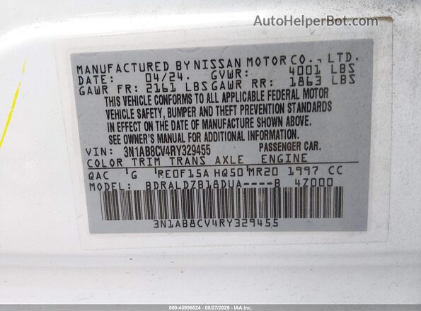 3N1AB8CV4RY329455 2024 NISSAN SENTRA Белый Вид подкапотного пространства