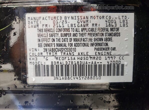 3N1AB8CV4SY288010 2025 NISSAN SENTRA Black Вид підкапотного простору
