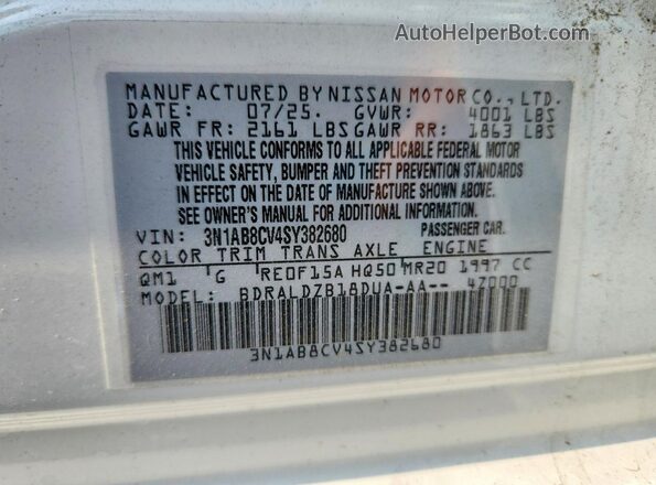 3N1AB8CV4SY382680 2025 NISSAN SENTRA White Widok komory silnika