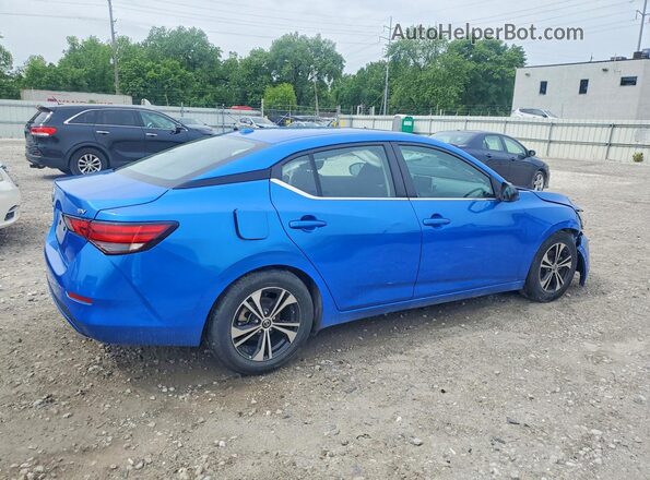 3N1AB8CV5MY223685 2021 NISSAN SENTRA Синий Задняя правая четверть