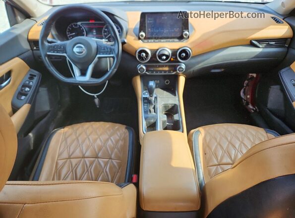 3N1AB8CV5MY284020 2021 NISSAN SENTRA Maroon Widok deski rozdzielczej