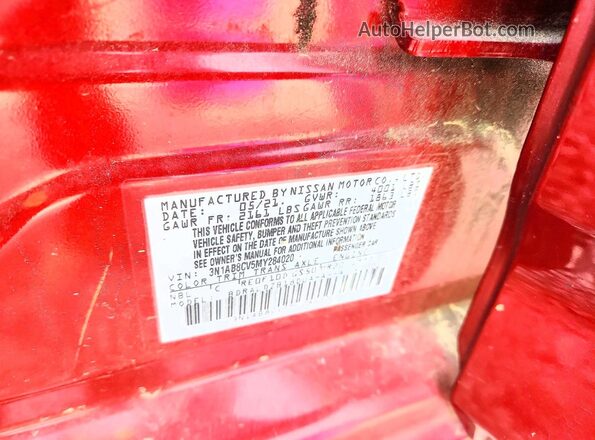 3N1AB8CV5MY284020 2021 NISSAN SENTRA Maroon Widok komory silnika