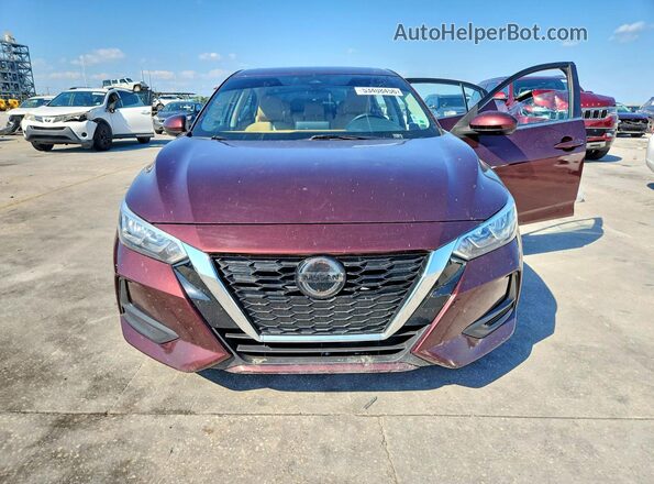 3N1AB8CV5MY293946 2021 NISSAN SENTRA Maroon წინა ხედი