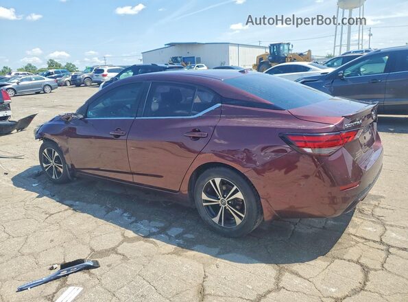 3N1AB8CV5MY319218 2021 NISSAN SENTRA Темно-бордовый Задняя левая четверть