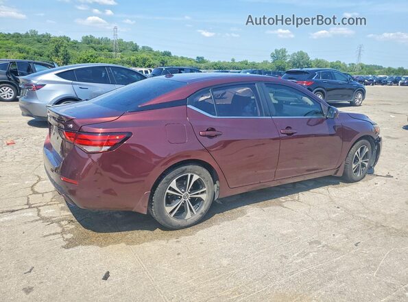 3N1AB8CV5MY319218 2021 NISSAN SENTRA Темно-бордовый Задняя правая четверть