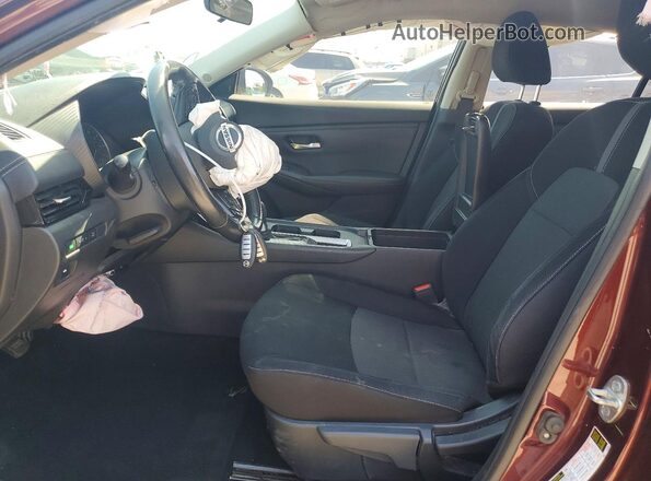 3N1AB8CV5MY319218 2021 NISSAN SENTRA Темно-бордовый Вид салона спереди