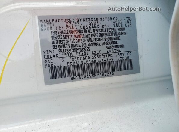 3N1AB8CV5PY323225 2023 NISSAN SENTRA White ძრავის განყოფილების ხედი