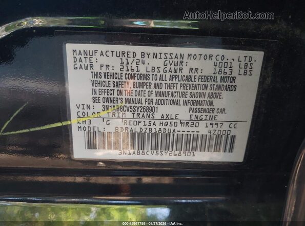 3N1AB8CV5SY268901 2025 NISSAN SENTRA Black Widok komory silnika