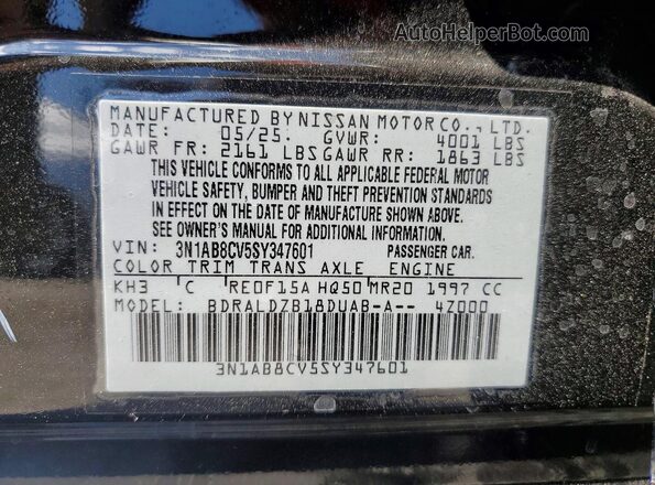 3N1AB8CV5SY347601 2025 NISSAN SENTRA Black Շարժիչի բաժամունքի տեսք