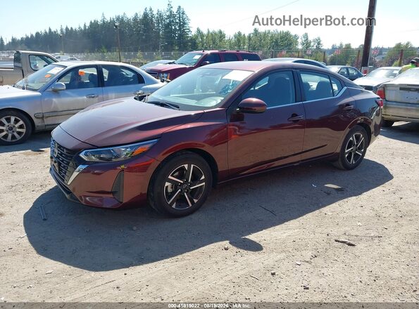 3N1AB8CV5SY352815 2025 NISSAN SENTRA Burgundy Vista tres cuartos delantera izquierda