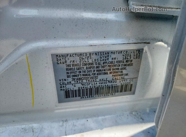 3N1AB8CV5SY356783 2025 NISSAN SENTRA White VIN sticker view