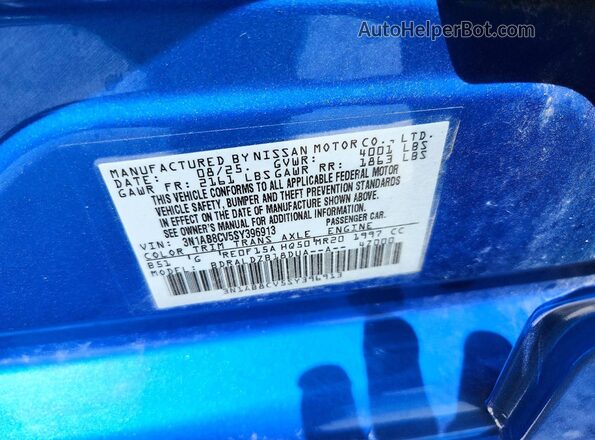 3N1AB8CV5SY396913 2025 NISSAN SENTRA Blue ძრავის განყოფილების ხედი