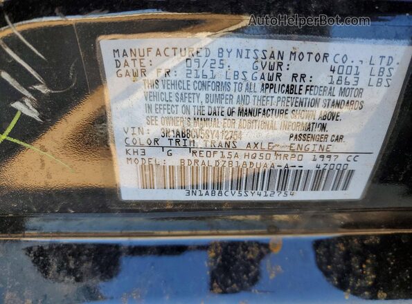 3N1AB8CV5SY412754 2025 NISSAN SENTRA Black ძრავის განყოფილების ხედი
