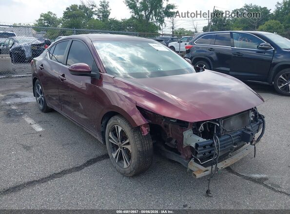 3N1AB8CV6LY285191 2020 NISSAN SENTRA Burgundy Instrument cluster view