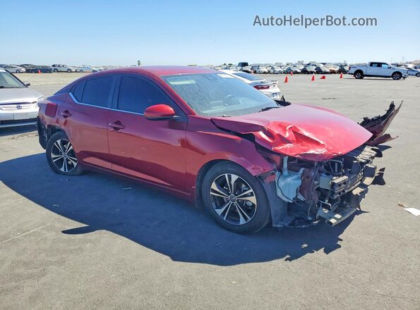 3N1AB8CV6MY245288 2021 NISSAN SENTRA Красный Передняя правая четверть