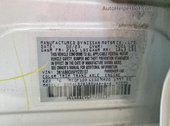 3N1AB8CV6PY235137 2023 NISSAN SENTRA Silver Շարժիչի բաժամունքի տեսք
