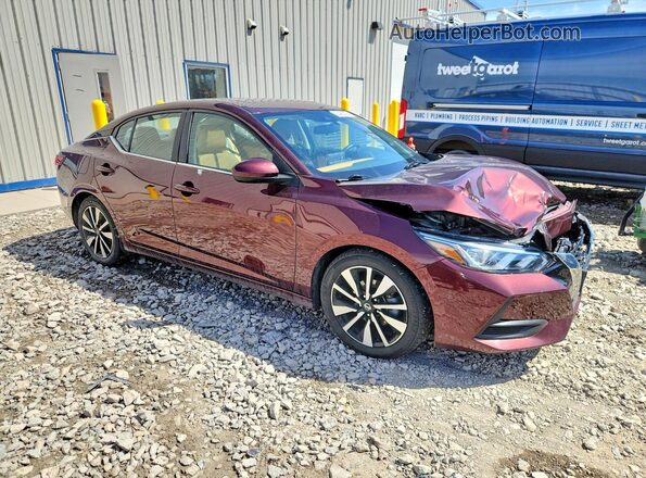 3N1AB8CV6PY245683 2023 NISSAN SENTRA Бордовый Передняя правая четверть