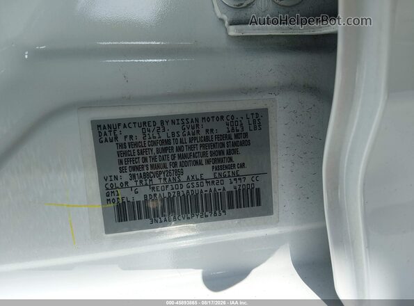 3N1AB8CV6PY267859 2023 NISSAN SENTRA White Շարժիչի բաժամունքի տեսք