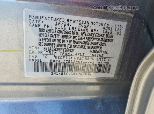 3N1AB8CV6RY269436 2024 NISSAN SENTRA Gray Engine compartment view