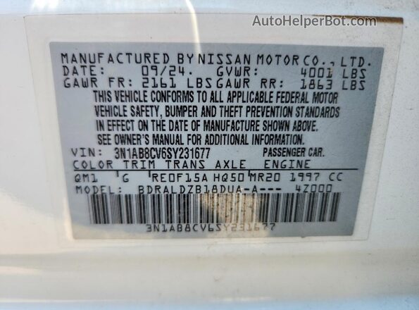 3N1AB8CV6SY231677 2025 NISSAN SENTRA White Vista del compartimento del motor