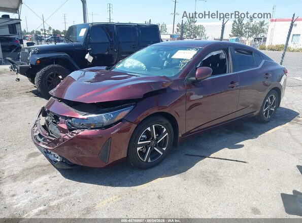 3N1AB8CV6SY411905 2025 NISSAN SENTRA Burgundy Vista tres cuartos delantera izquierda