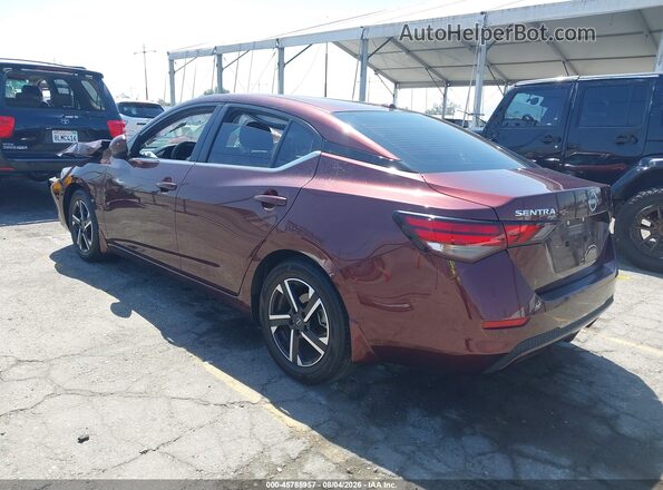 3N1AB8CV6SY411905 2025 NISSAN SENTRA Burgundy Trasero izquierdo