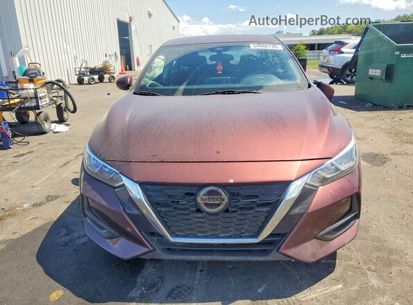 3N1AB8CV7LY213125 2020 NISSAN SENTRA Burgundy წინა ხედი