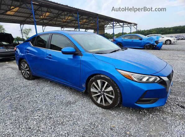 3N1AB8CV7MY226782 2021 NISSAN SENTRA Blue Delantero derecho