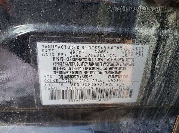 3N1AB8CV7MY280227 2021 NISSAN SENTRA Black Engine compartment view