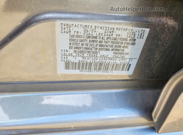 3N1AB8CV7MY300671 2021 NISSAN SENTRA White Вид підкапотного простору